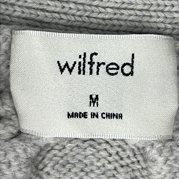 Wilfred Charlisa Merino Wool Fisherman Chunky Cable Knit Sweater Cardigan Sz M - Picture 13 of 15